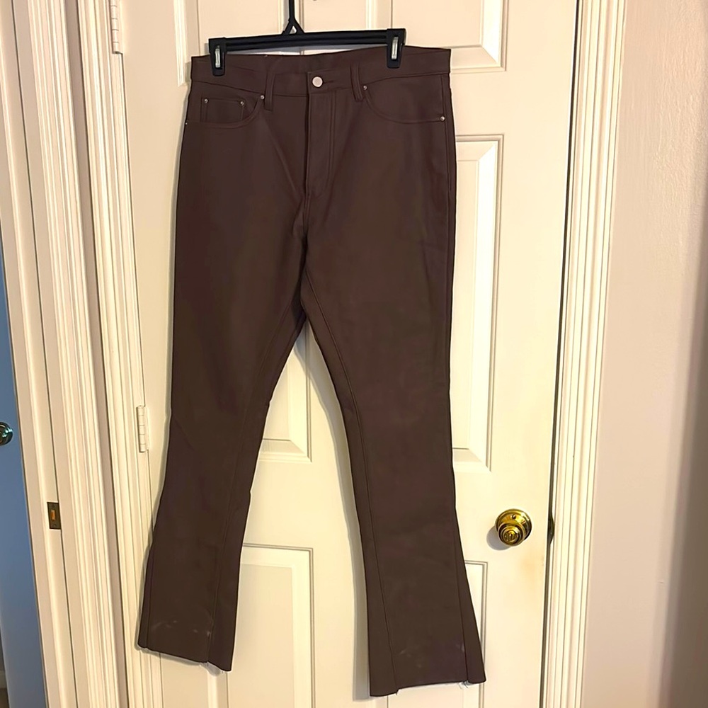MNML Men's Faux Leather Polyurethane Classic 5 Pocket Pants Size 34